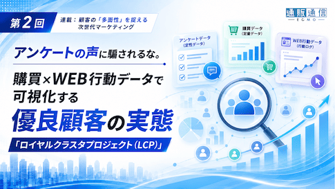 通販通信ECMO「アンケートの声に騙されるな。購買×WEB行動データで可視化する優良顧客の実態『ロイヤルクラスタプロジェクト(LCP)』」